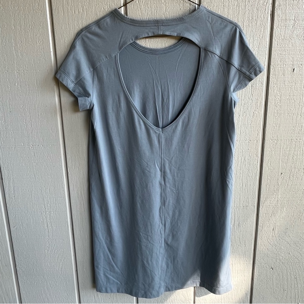 Lululemon Pima Cotton Day Tripper Dress in Chambray Blue Size 6 - Picture 5 of 8
